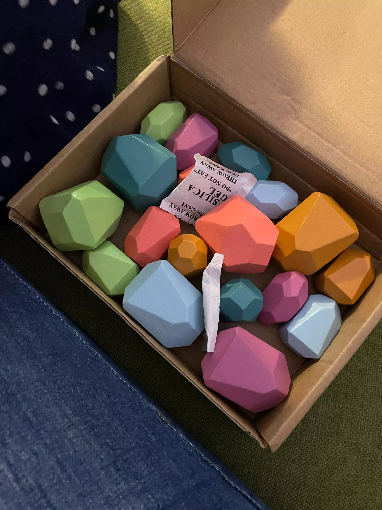 Wooden Stones Montessori Toy  Style Stacking Rainbow Game Jenga Set Balancing Building Blocks Wood Toy Gift