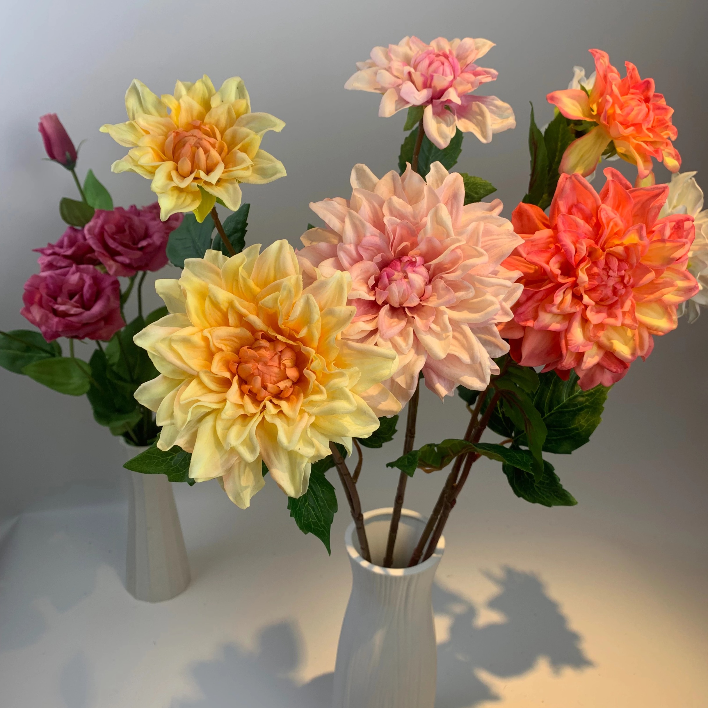 Artificial Dahlia Flower Real Touch dahlia Flowers For Wedding Centerpiece Decoration