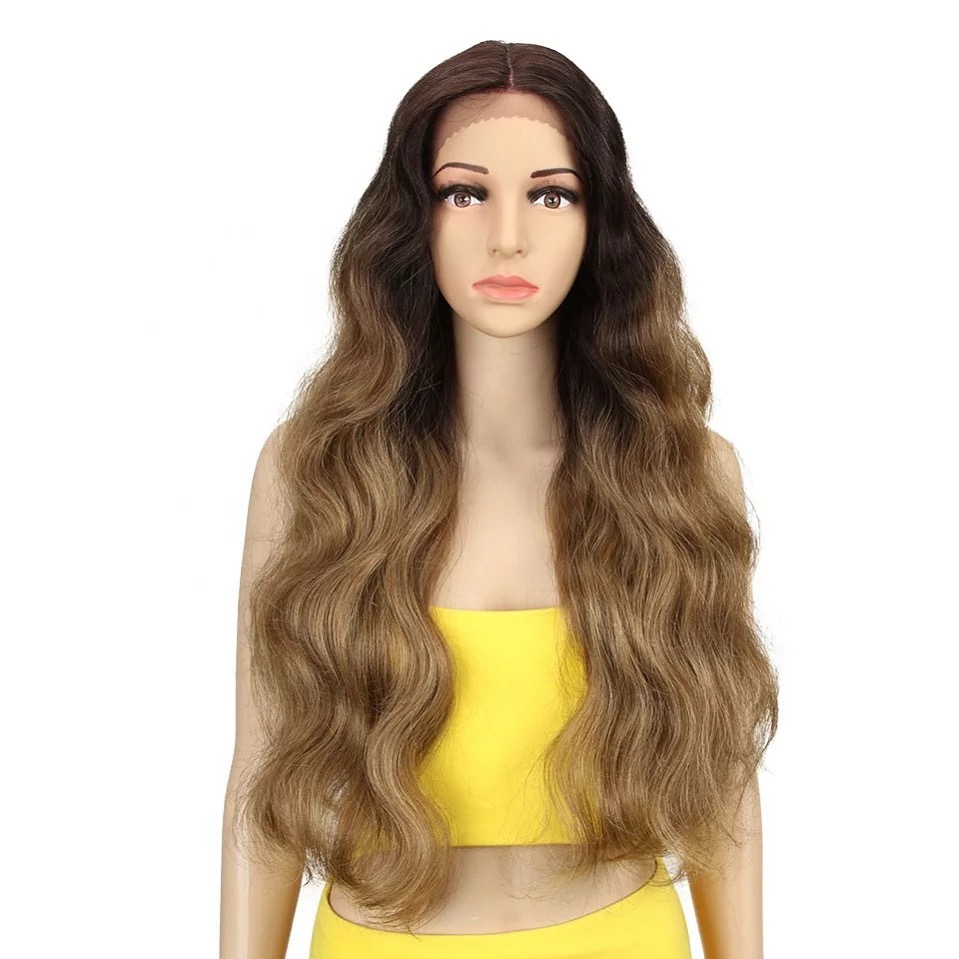 Kisa synthetic lace wig ,heat resistant body wave HD lace part frontal Synthetic Hair