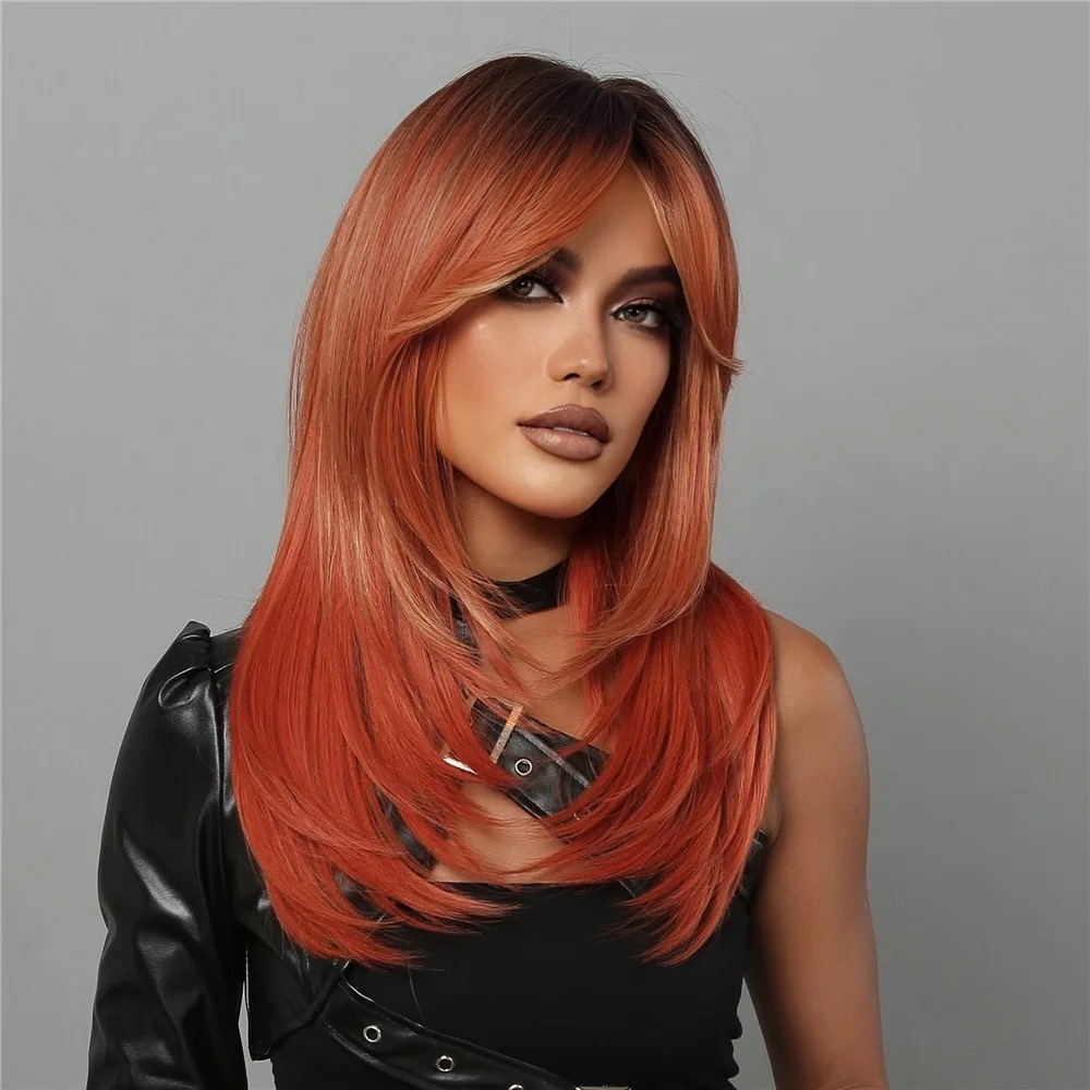 Sally Prange red synthetic Heat resistant wig