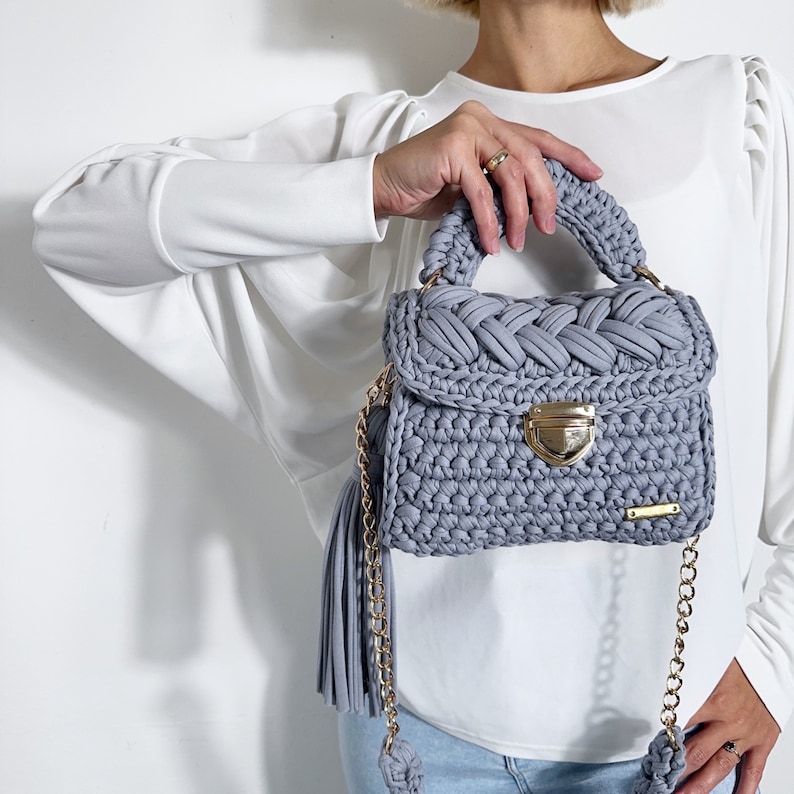 Casual handbag, pouch clutch bag, crochet evening Hand bag
